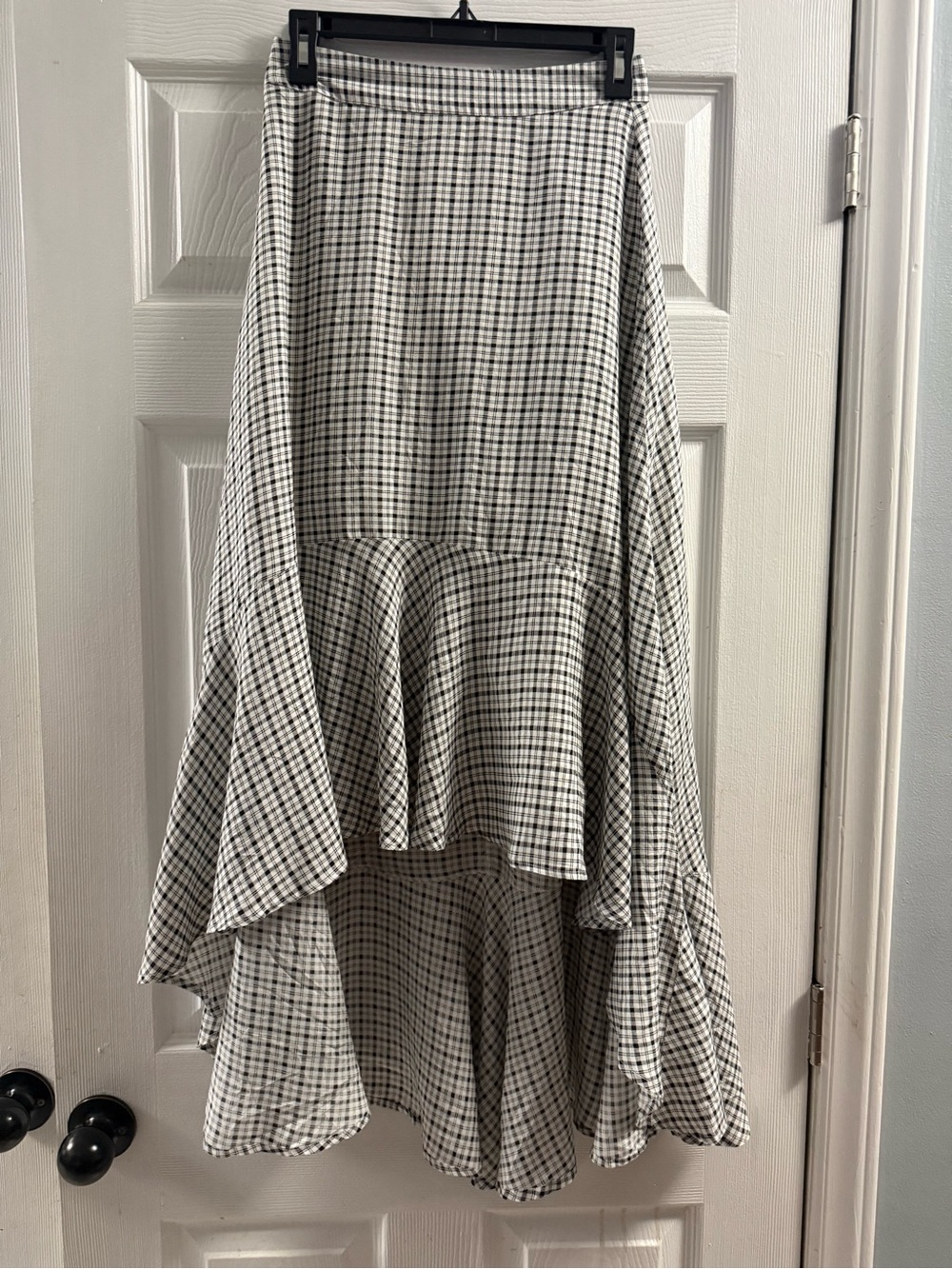 Mia Joy Gingham Plaid High Low Ruffle Skirt Size XS
